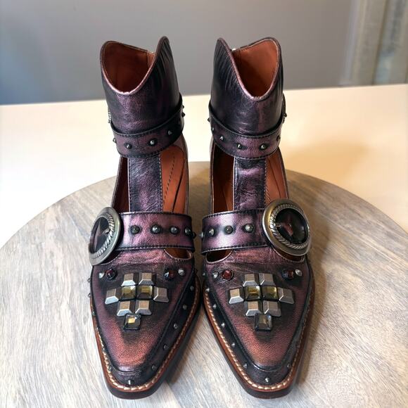 Coach Women's Cut Out Western Creeper Booties Boots Metallic Purple US Sz 7.5 B - Picture 5 of 15